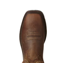 Ariat Boots: Men's 10020059 Brown Groundbreaker 10" Slip Resistant Pull On Work Boots