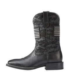 Ariat Boots: Men's 10023361 Black Deertan Sport Patriot Western Boot -Men Shoes Store 10023361 side