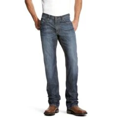 Ariat Work FR: Men's FR M4 10023466 Low Rise Stretch DuraLight Boot Cut Jeans -Men Shoes Store 10023466 front