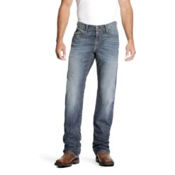 Ariat Work FR: Men's FR 10023467 Bryce M4 Low Rise Stretch DuraLight Boot Cut Jeans -Men Shoes Store 10023467 front