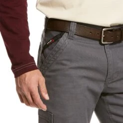 Ariat Work FR: Men's FR 10027709 Iron Gray M5 Stretch DuraLight Canvas Straight Leg Pant -Men Shoes Store 10027709 detail02 1
