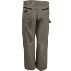 Wrangler Riggs Jeans: Men's Bark Brown 3W020 BR Cotton Ripstop Carpenter Jeans -Men Shoes Store 3w020br wranglerb 01
