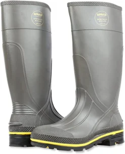 Servus Boots: Men's 75101 Gray Black Steel Toe Waterproof PVC 15IN Boot