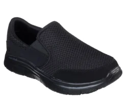 Skechers Shoes: Men's 77048 BBK Black Flex Advantage - Mcallen Slip Resistant Athletic Shoe -Men Shoes Store 77048 bbk