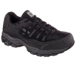 Skechers Shoes: Men's 77055 BKCC Black Charcoal Cankton Steel Toe Athletic Shoe -Men Shoes Store 77055 bkcc