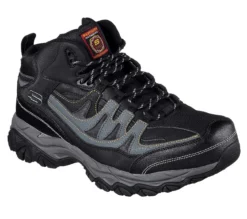 Skechers Shoes: Men's 77108 BKCC Black Charcoal Holdredge - Rebem Steel Toe Hiking Work Boot -Men Shoes Store 77108 bkcc