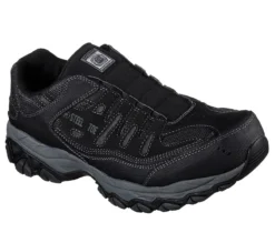 Skechers Shoes: Men's 77161 BLK Black Cankton-Ebbitt Steel Toe Athletic Shoe -Men Shoes Store 77161 blk