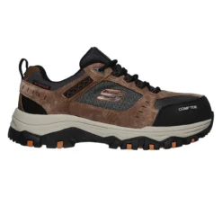 Skechers Shoes: Men's 77183 BRBK Brown Black Greetah Composite Toe Athletic Shoe