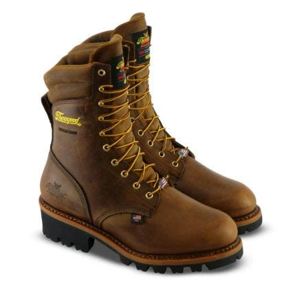 Thorogood Boots: Men's 804-3554 Brown CrazyHorse Insulated Steel Toe Logger Work Boot 1 Thorogood Boots: Men's 804-3554 Brown CrazyHorse Insulated Steel Toe Logger Work Boot