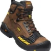 Keen Utility Boots: Men's 1025696 Dark Earth Black Troy 6" Carbon-Fiber Toe Waterproof Work Boot