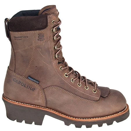 Carolina Boots: Men's Brown 8 Inch Waterproof CA7022 Logger Boots 4 Carolina Boots: Men's Brown 8 Inch Waterproof CA7022 Logger Boots - Image 4