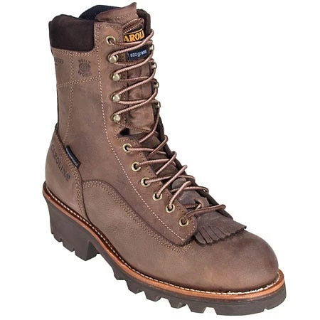 Carolina Boots: Men's Brown 8 Inch Waterproof CA7022 Logger Boots 3 Carolina Boots: Men's Brown 8 Inch Waterproof CA7022 Logger Boots - Image 3