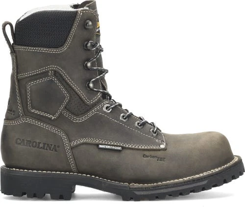 Carolina Boots: Men's CA8532 Grey 8” Waterproof Composite Toe Work Boots 2 Carolina Boots: Men's CA8532 Grey 8” Waterproof Composite Toe Work Boots - Image 2