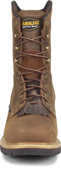 Carolina Boots: Men's CA9855 Brown 8" Composite Square Toe Waterproof Logger Boot -Men Shoes Store ca9855 500xauto toe
