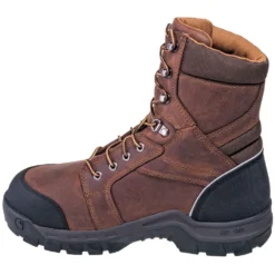 Carhartt Boots: Men's CMF8720 Brown Met Guard Waterproof 8-Inch Work Boots -Men Shoes Store carhartt cwf8720 i 01
