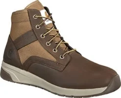 Carhartt Boots: Men's FA5015-M Brown Leather And Nylon Force 5-Inch Soft Toe Sneaker Boot