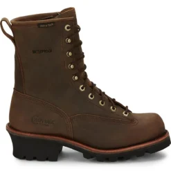 Chippewa Boots: Men's Waterproof Brown 73100 Logger Work Boots -Men Shoes Store chp 004 73100edit