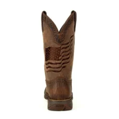 Durango Boots: Men's DDB0314 Brown Rebel Distressed Flag Pull On Square Toe Western Boot -Men Shoes Store ddb0314 back