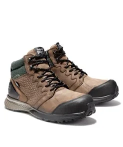 Timberland Pro Boots: Men's A1ZRC Brown Green Reaxion Composite Toe Waterproof Hiker -Men Shoes Store detail tb0a1zrc 214 a 4