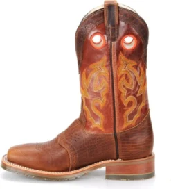 Double H Boots: Men's DH4400 Brown 12" Mickey ICE Roper Domestic Wide Square Toe Cowboy Boot -Men Shoes Store dh4400 500xauto instep