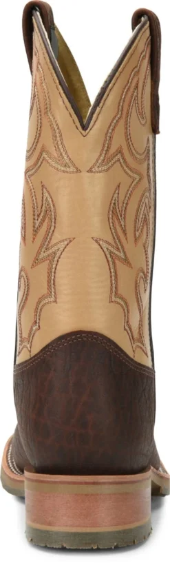 Double H Boots: Men's DH5305 Brown Square Steel Toe Graham 11" ICE Roper Cowboy Boot -Men Shoes Store dh5305 500xauto heel
