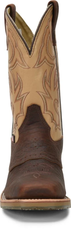 Double H Boots: Men's DH5305 Brown Square Steel Toe Graham 11" ICE Roper Cowboy Boot -Men Shoes Store dh5305 500xauto toe