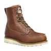 Black Diamond Boots: Men's FW8275 Red Brown 8" Moc Toe Waterproof Wedge Boot
