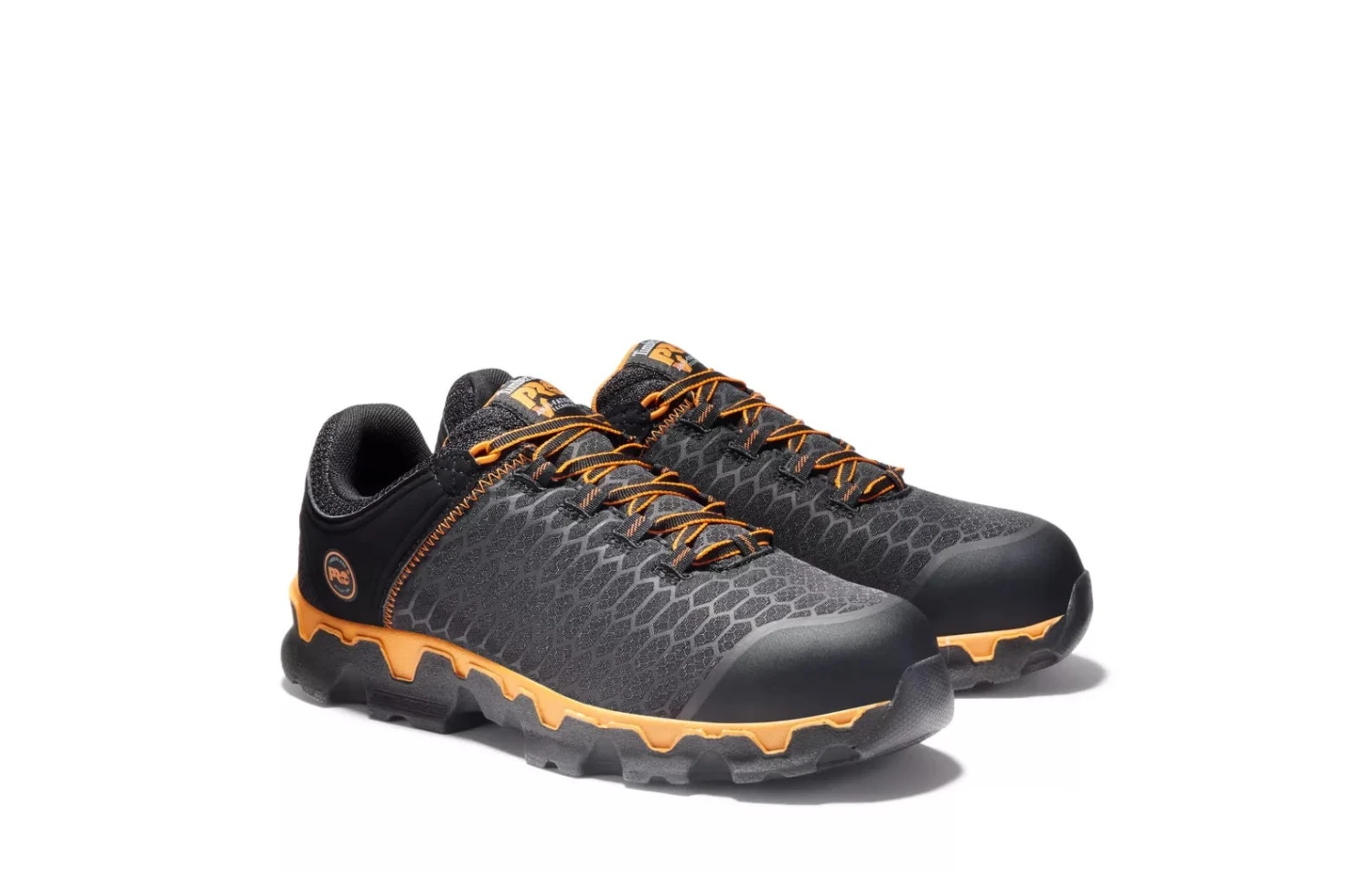 Timberland Pro Shoes: Men's A1B6S Black Orange PowerTrain Sport Alloy Toe Athletic Work Shoes 2 Timberland Pro Shoes: Men's A1B6S Black Orange PowerTrain Sport Alloy Toe Athletic Work Shoes - Image 2