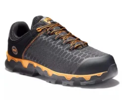 Timberland Pro Shoes: Men's A1B6S Black Orange PowerTrain Sport Alloy Toe Athletic Work Shoes