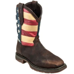 Durango Boots: Men's Steel Toe DB020 American Flag Rebel Cowboy Boots -Men Shoes Store durango 020 p 01
