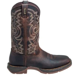 Durango Boots: Men's Brown Rebel DB4443 Leather Square Toe Cowboy Boots -Men Shoes Store durango db4443 o 01