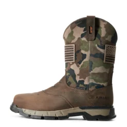 Ariat Boots: Men's 10029518 Dark Brown Camo Rebar Flex Patriot Waterproof Composite Toe Work Boot -Men Shoes Store f19 mns work couto 10029518 side
