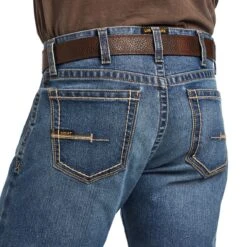 Ariat Rebar Jeans: Men's 10041081 Rico M7 DuraStretch Edge Stackable Straight Leg Jean -Men Shoes Store f22 mns work 10041081 detail02