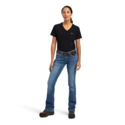 Ariat Rebar Jeans: Women's 10041067 Malibu Riveter Boot Cut Jean -Men Shoes Store f22 wms work 10041067 full