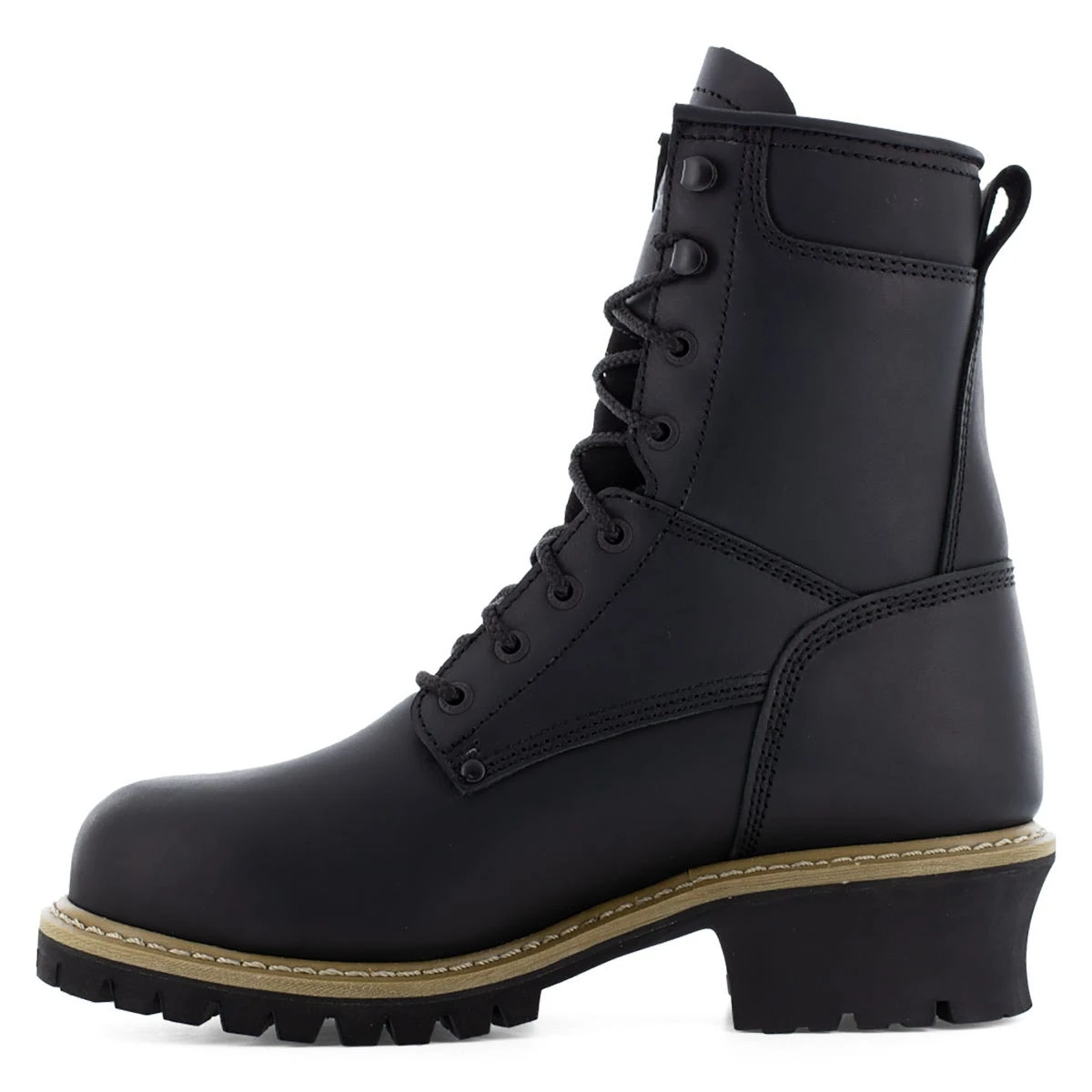 Frye Boots: Men's FR40201 Black Steel Toe 8" Waterproof Logger Work Boot 4 Frye Boots: Men's FR40201 Black Steel Toe 8" Waterproof Logger Work Boot - Image 4