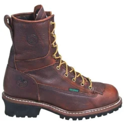 Georgia Boots: Men's Brown G7313 Waterproof EH Steel Toe Logger Boots -Men Shoes Store g7313st georgiao 01