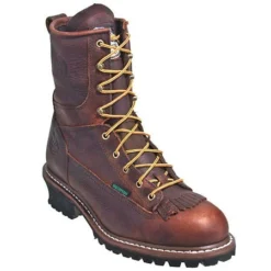 Georgia Boots: Men's Brown G7313 Waterproof EH Steel Toe Logger Boots -Men Shoes Store g7313st georgiap 01