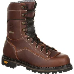 Georgia Boots: Men's Brown GB00238 Composite Toe Waterproof AMP Logger Low Heel Boots