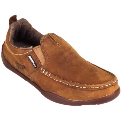 Georgia Boots: Men's Brown Leather Moc Toe G050 Cedar Falls Moisture-Wicking AMP Shoes -Men Shoes Store georgia g050 p 01