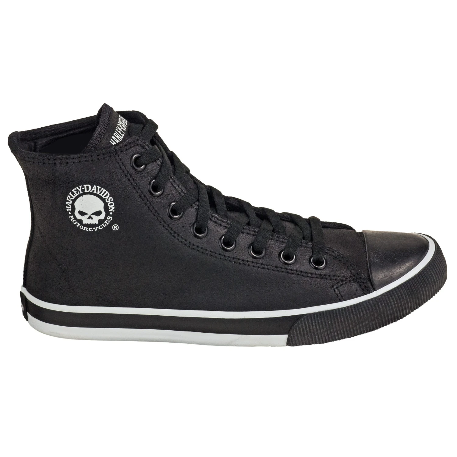 Harley Davidson Shoes: Baxter Men's Black/White D93341 High-Cut Sneakers 4 Harley Davidson Shoes: Baxter Men's Black/White D93341 High-Cut Sneakers - Image 4