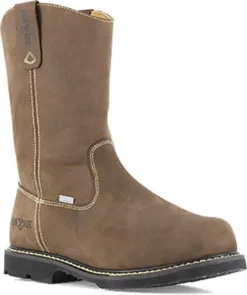 Iron Age Boots: Men's IA5094 Brown Composite Toe Internal Met Guard EH 11" Pull On Work Boot