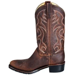 Double H Boots: Men's 2282 Brown Safety Toe USA-Made Cowboy Work Boots -Men Shoes Store image 80218