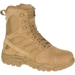 Merrell Boots: Unisex J099371 Tan Moab 2 Defense Composite Toe Side Zip Tactical Work Boot -Men Shoes Store j099371