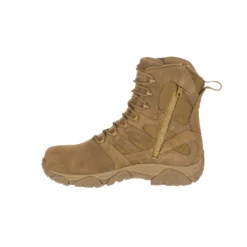 Merrell Boots: Unisex J099371 Tan Moab 2 Defense Composite Toe Side Zip Tactical Work Boot -Men Shoes Store j099371 08