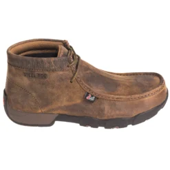 Justin Boots: Men's 235 Dark Brown Steel Moc Toe EH Work Boots -Men Shoes Store justin 235 o 01