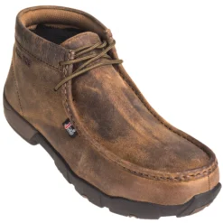 Justin Boots: Men's 235 Dark Brown Steel Moc Toe EH Work Boots -Men Shoes Store justin 235 p 01
