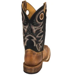 Justin Boots: BR740 Men's Brown Leather Caddo Cowboy Boots -Men Shoes Store justin br740 b 01