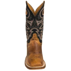 Justin Boots: BR740 Men's Brown Leather Caddo Cowboy Boots -Men Shoes Store justin br740 f 01