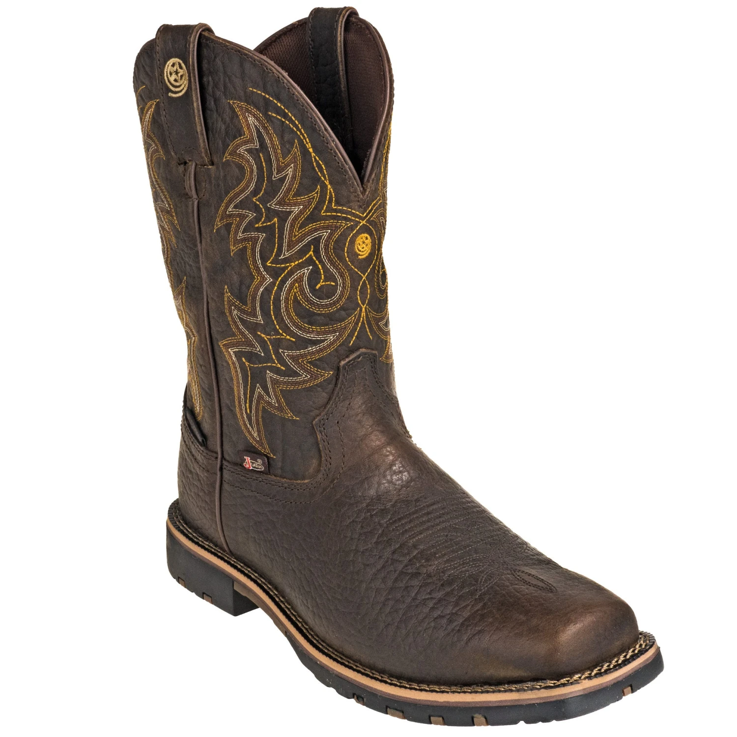 Justin Boots: Brown GR9050 Men's Waterproof George Strait Fireman Cowboy Boots 3 Justin Boots: Brown GR9050 Men's Waterproof George Strait Fireman Cowboy Boots - Image 3