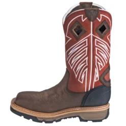 Justin Boots: Men's WK2115 Waterproof Steel Toe EH Dark Chestnut Pull-On Boots -Men Shoes Store justin wk2115 i 01